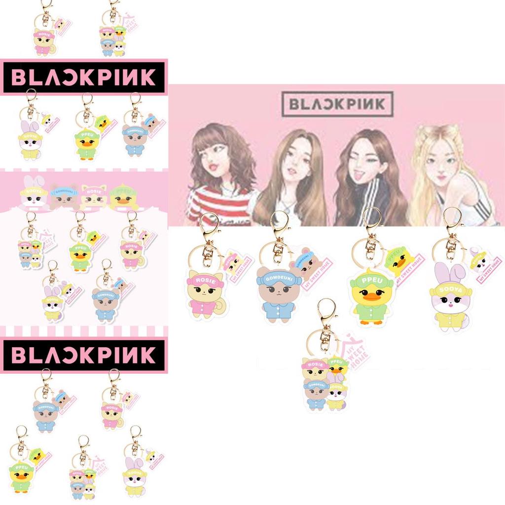Акриловый брелок с мультяшным персонажем Blackpink, кольцо для ключей, украшение для рюкзака, высота 5 см