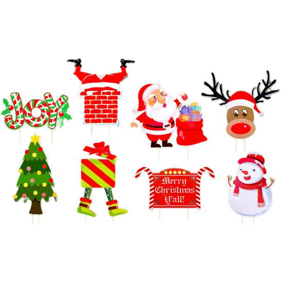 Вывеска для лужайки, привлекательная, милая, портативная вывеска для лужайки, рождественская вывеска SnowmanYard, садовая ставка для забора