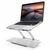 Elecom Notebook PC Stand Aluminum Alloy Stepless Angle Height Adjustment Folded Size: Width 240 X Depth 285 X Height 55mm Load Capacity: 10kg Silver P