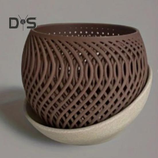 Цветочный горшок, напечатанный на 3D-принтере, легкий цветочный горшок с дренажными отверстиями, кашпо для орхидей с поддоном для комнатных растений, уличного декора для сада и дома