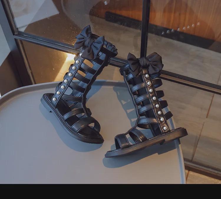2023 Summer Fashion High-Top Roman Sandals for Girls - Stylish Princess Shoes for Older Children