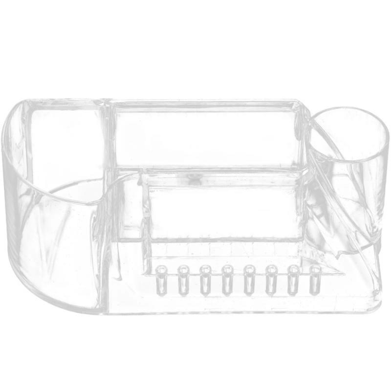 1pc Nail Drill Storage Box Grinding Head Storage Box Transparent Desktop Display Stand Nail File Makeup Brush Organizer