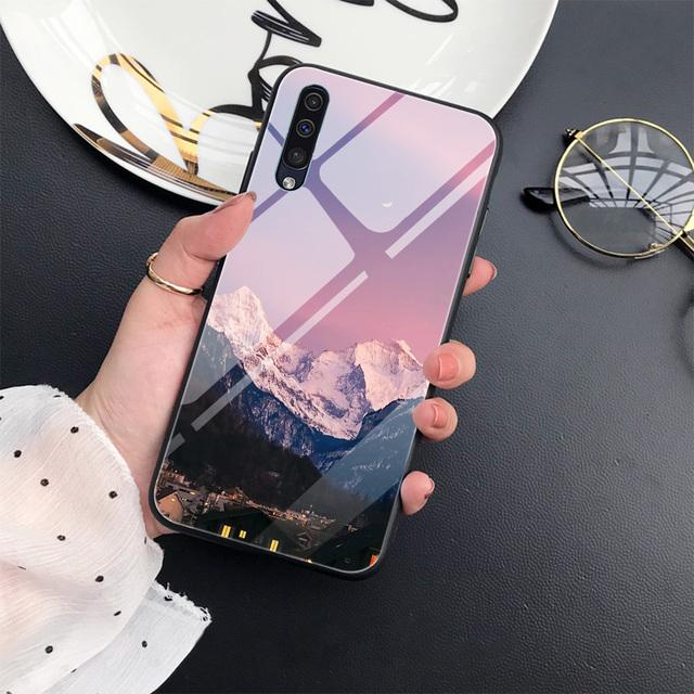 Чехол с горным пейзажем для Samsung Galaxy A71 A72 A70 A73 A53 A13 5g A03 A22 A21s A03 Core A42 A52, защитный стеклянный чехол