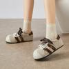 2025 повседневные четырехсезонные увеличивающие рост ретро леопардовый принт новые замшевые с круглым носком уродливые милые контрастные цвета спортивная женская обувь