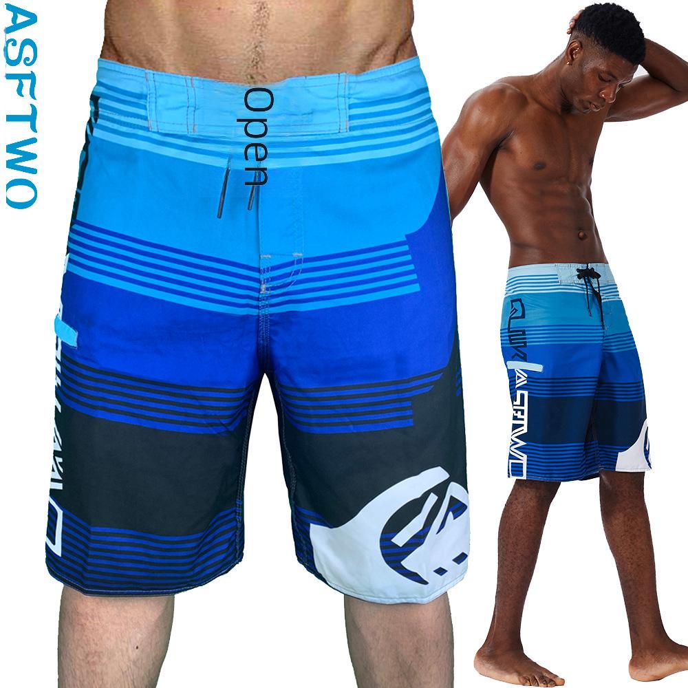 Мужские быстросохнущие пляжные шорты для серфинга - лето 2024 г., повседневные, свободный крой, спортивные брюки большого размера