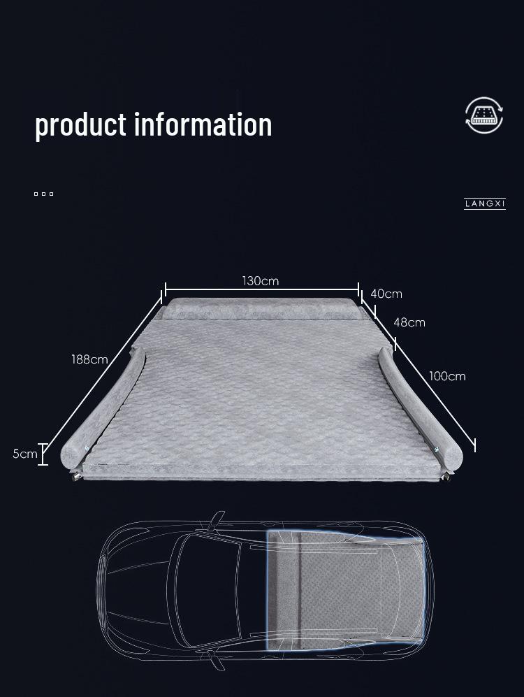 Car Inflatable Mattress for Trunk and Rear Seat - Suitable for SUVs, Foldable Sleeping Pad