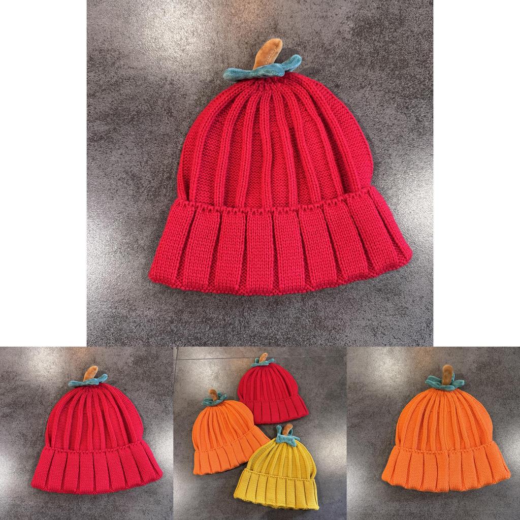 Warm Pumpkin Themed Knit Hat With Heathered Yarn And Chic Style For Women