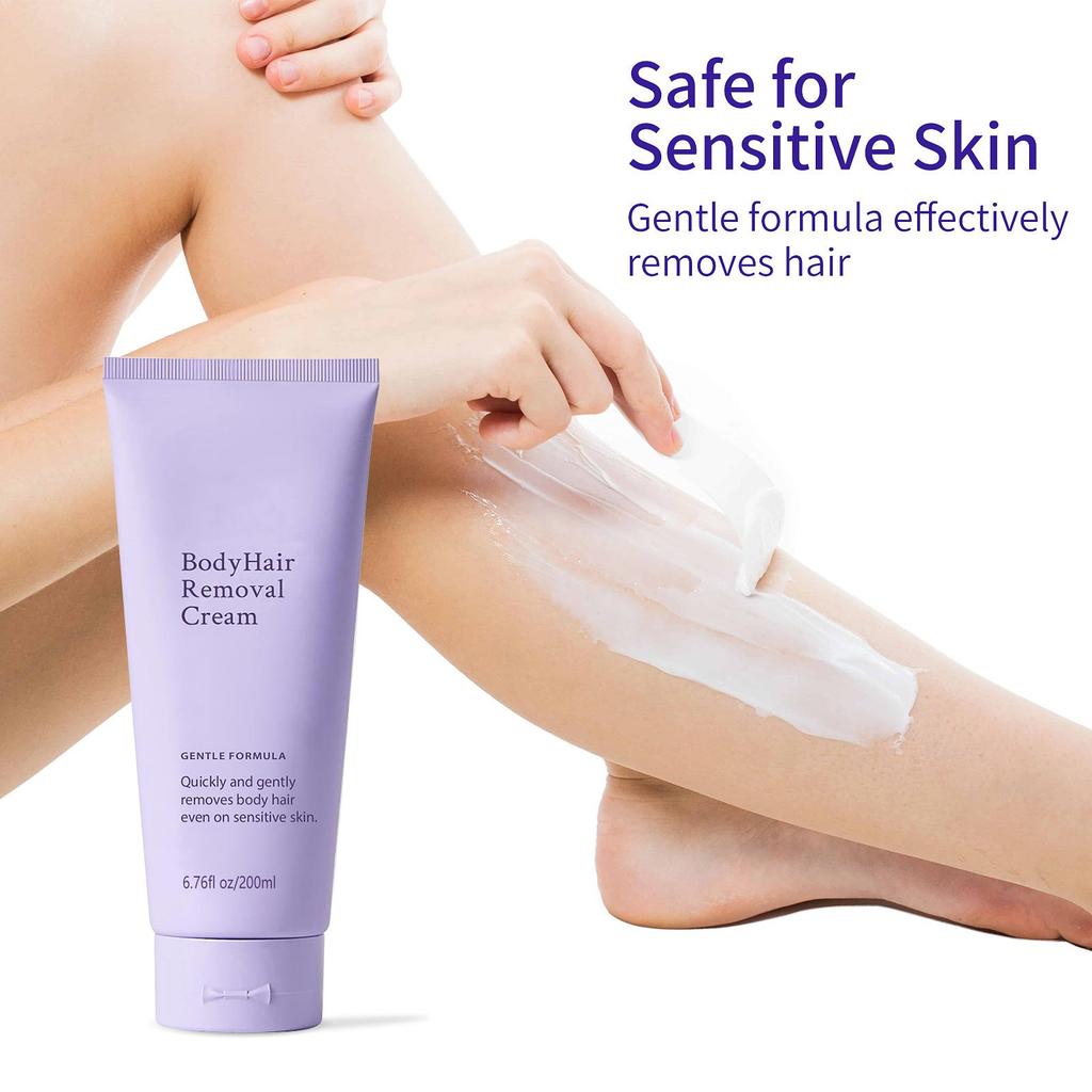 Крем для удаления волос на теле с аппликатором-лопаточкой, нежный, безопасный для чувствительной кожи