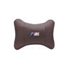 M logo Car Valve Cap Auto Seat Headrest Leather Neck Pillow Head Support For BMW X1 X2 X3 X5 X4 X6 X7 iX3 F20 F10 F07 E70 E46 FY6