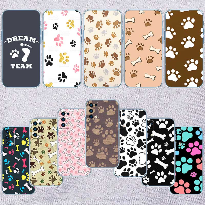 NH19 dog footprint Paw Transparent Phone Case for Motorola Moto Edge 20 30 40 50 S30 Fusion Ultra Pro Neo Lite + G200 G23