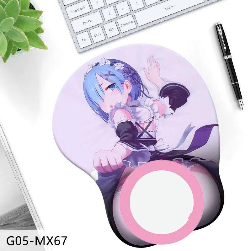 3D силиконовый коврик для мыши с анимационным персонажем, трехмерный коврик для мыши на запястье, ягодицы