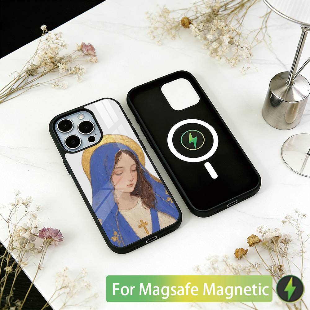 Чехол для телефона V-Virgin Mary Virgin для iPhone17,16,15,14,13,12,11 Plus,Pro Магнитный с беспроводной зарядкой Magsafe