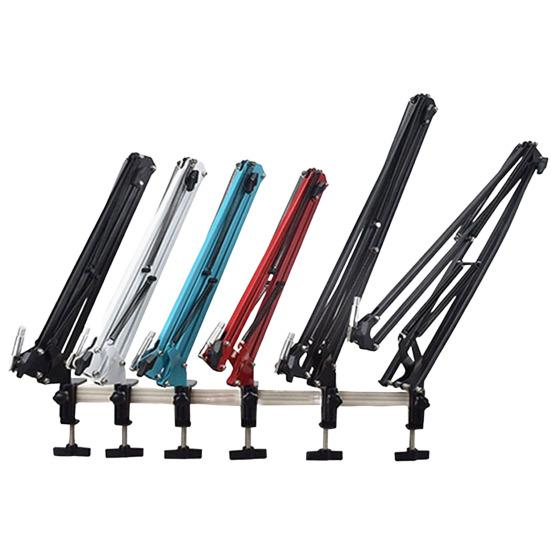 Складная подставка для микрофона, зажим с универсальным гибким адаптером, вращение на 360 градусов, двойные опорные пружины