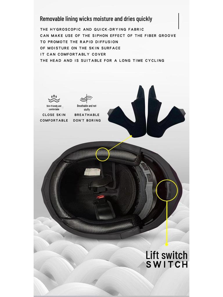 ORZ Double Lens Flip-Up Electric Car Helmet - Anti-Fog, Unisex, Four Seasons, Semi-Motorcycle