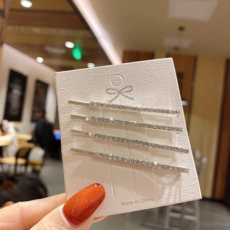 Ким Дженни Стразовая заколка для волос: Блестящая заколка-невидимка с бриллиантами для девочек, сказочный стиль