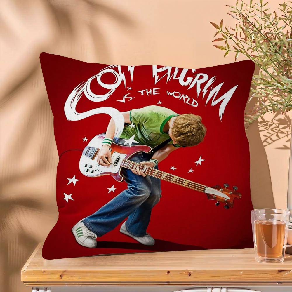 Vintage Movie Scott Pilgrim VS The World Pillow Covers Sofa Decorative Home Doublesided Printing Short Plush Cute Cushion Cover