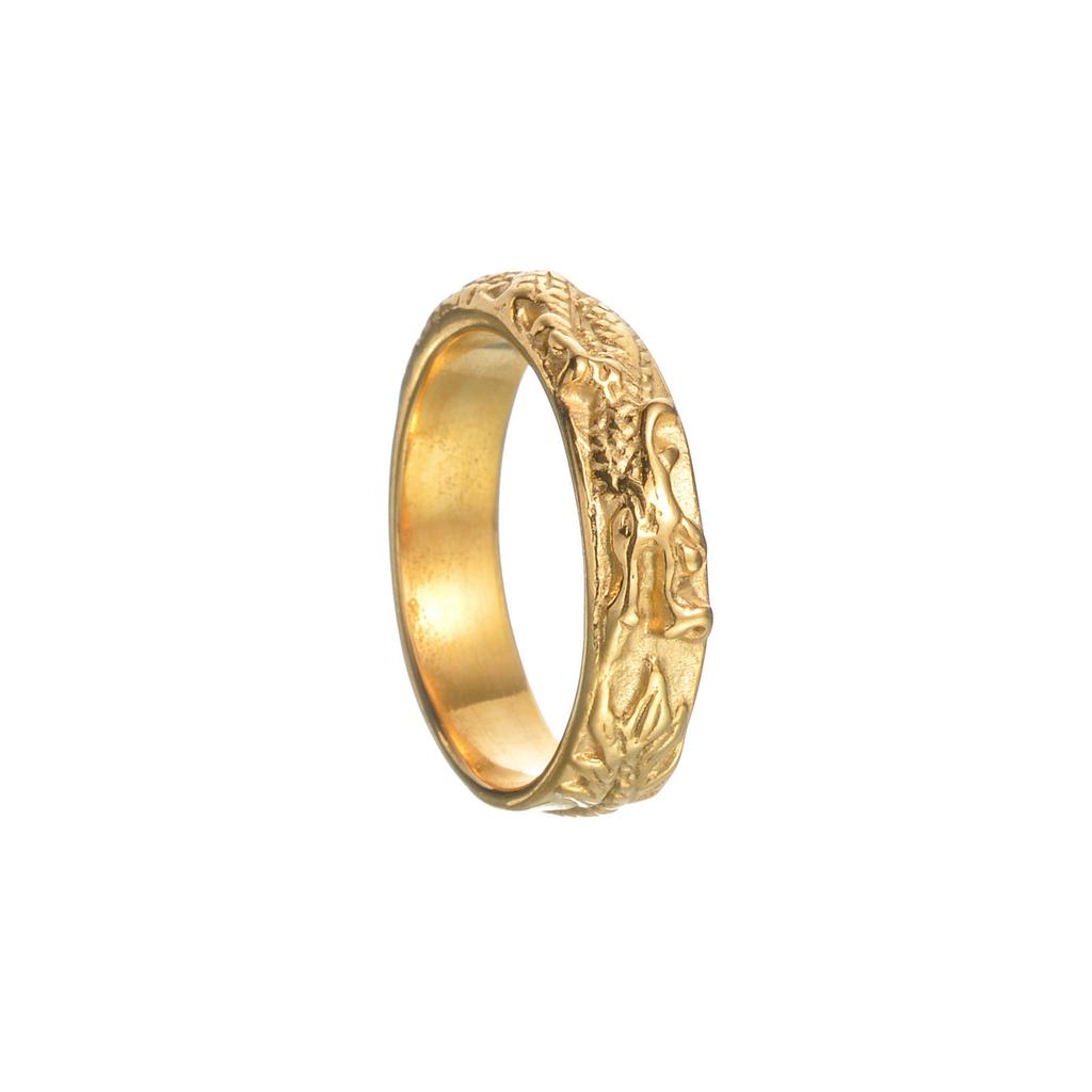 Мужское кольцо на палец из нержавеющей стали с драконом, серебристо-бронзовое, с клеймом-резьбой, мотоциклетная band, панк-стиль, унисекс, аксессуар