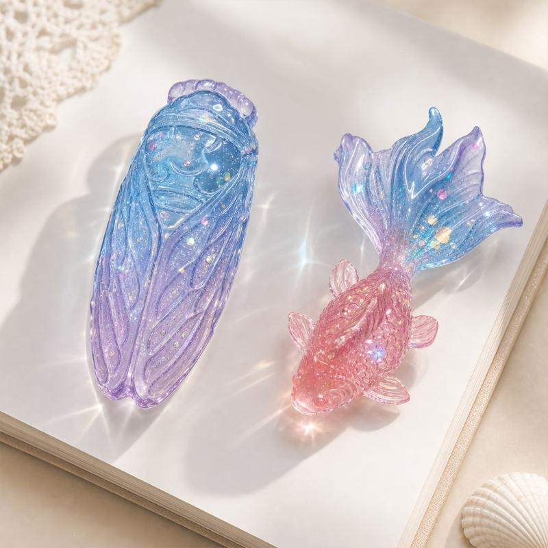 Translucent Silicone Craft Mold for Resin Casting, Easy Release Insect and Sea Animal Designs for Decorative DIY Making
