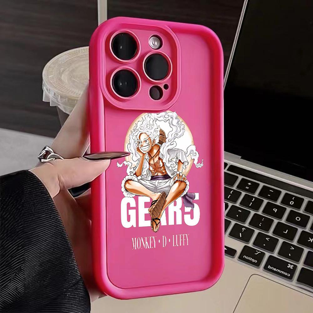 LZ28 One Piece Luffy Gear 5 Silicone Phone Case for iPhone 11 13 14 15 16 Pro Max 7 8 16 Plus 12 Mini XS Max XR Shockproof Back Cover