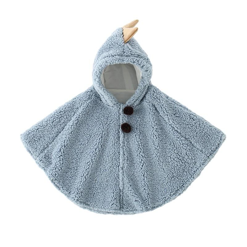 Kids Cape Baby Boys and Girls Hooded Cloak Solid Color Warm Children's Shawl Coat