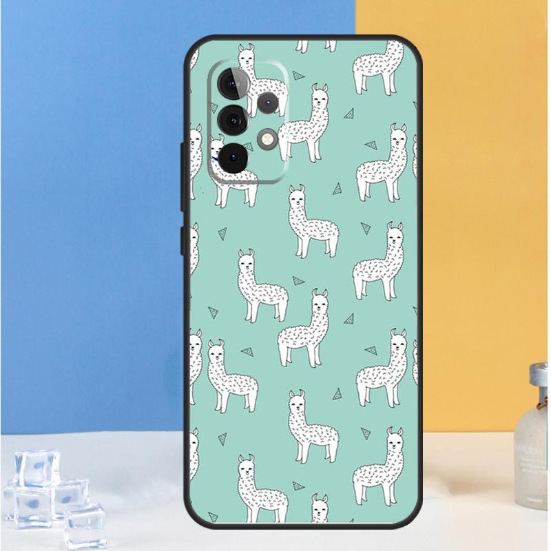 Мультяшная альпака лама для Samsung Galaxy A05 A06 A13 A33 A53 A36 A26 A16 A54 A34 A14 A32 A52 A55 A35 A15 A56 Чехол