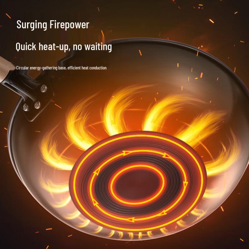 Chui Da Huang 30cm Non-Coating Fine Iron Wok