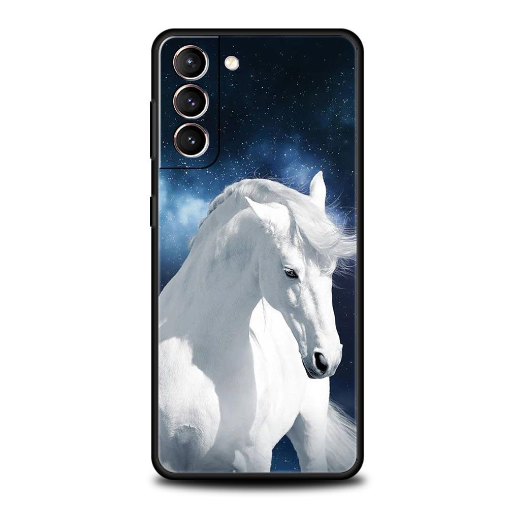 Running Horse Animal Phone Case For Samsung Galaxy S24 S23 S22 S20 Ultra S21 FE 5G S10 S9 Plus S10E Soft Silicone Cover