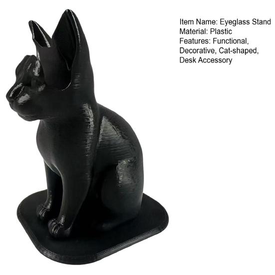 Держатель для очков в виде кошки, напечатанный на 3D-принтере, подставка для очков в виде черной кошки, декоративный органайзер для очков для дома, прикроватной тумбочки, офисного стола, аксессуар