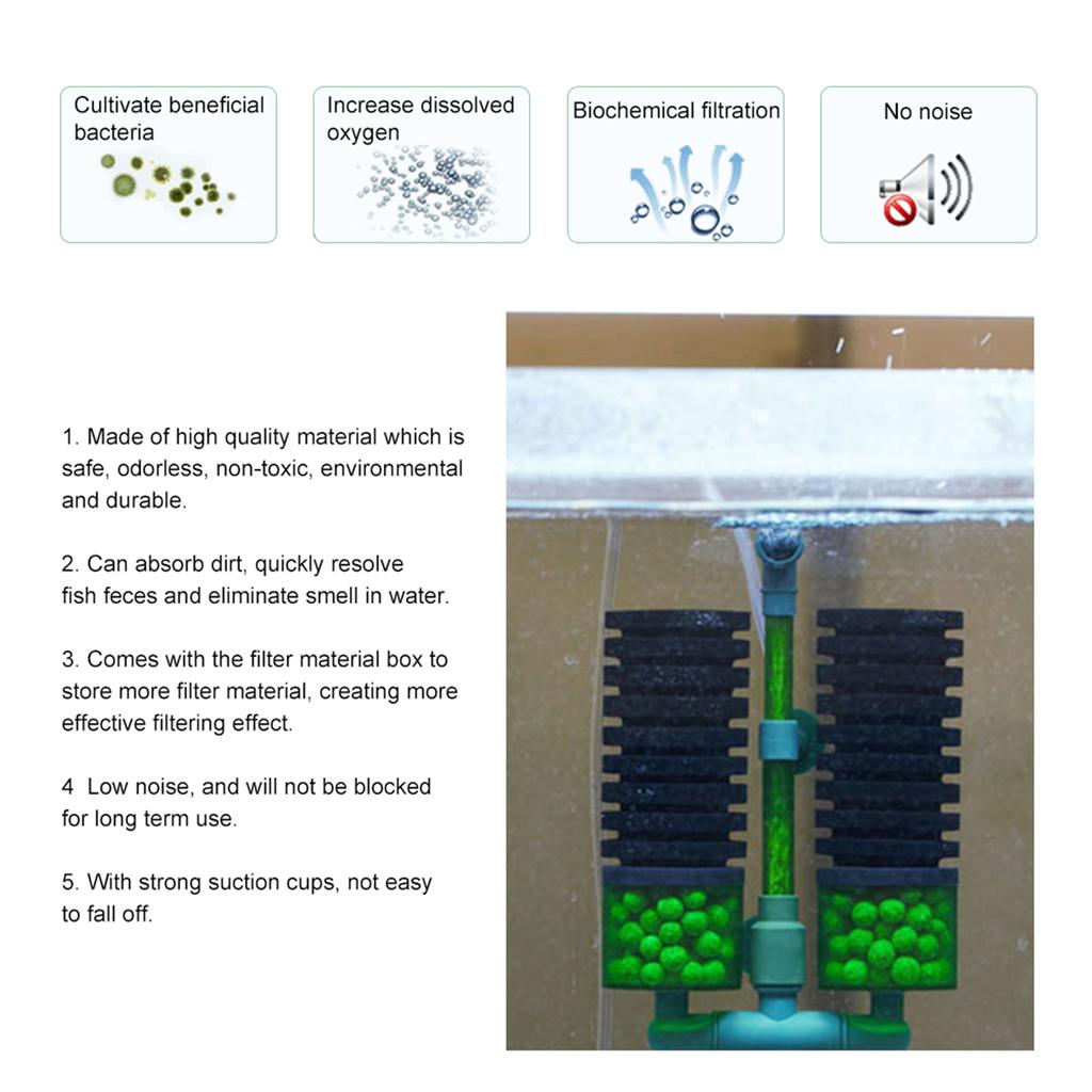 Аквариумный двойной головной биохимический губчатый пенный фильтр оборудование для аквариума (QS-200A)