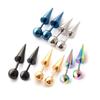 2Pcs/1pair Fashion Punk Rock Rivet Spike Tip Cone Titanium Steel Women Men Ear Stud Earrings Piercing Body Zircon