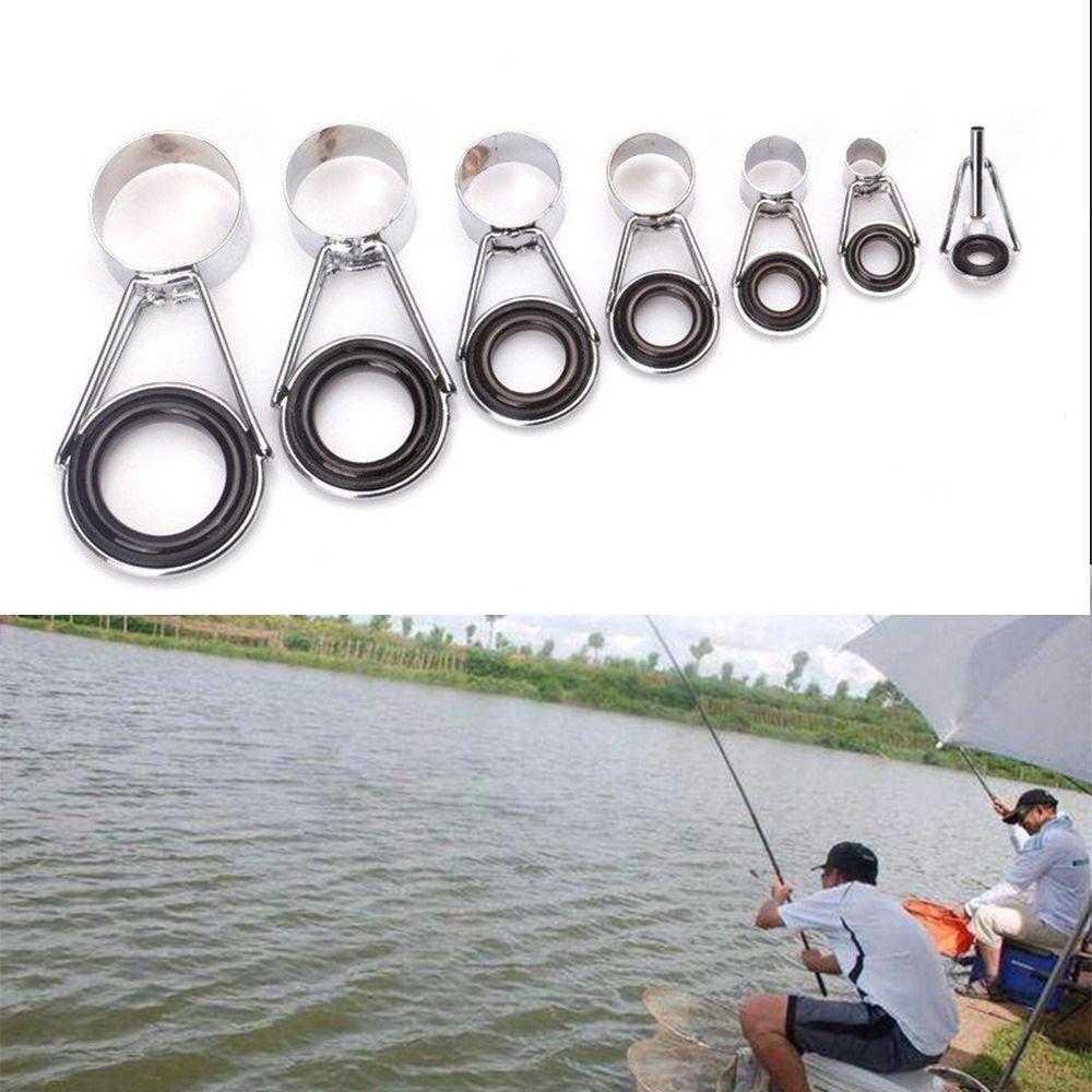 Tools Tackle DIY Tip Repair Telescopic Line Ring Rod Guides 7PCS Fishing