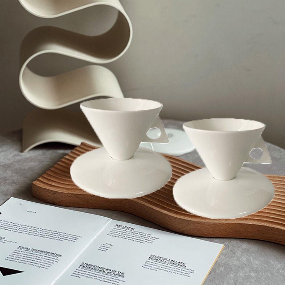 Minimalist Porcelain Espresso Cup Set Conical Coffee Mug Tea Tumbler Demitasse Cup  Gift