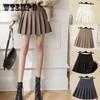 Pleated Skirt Women's Summer College Style High Waist A-line Skirt All-match Short Black Skirt