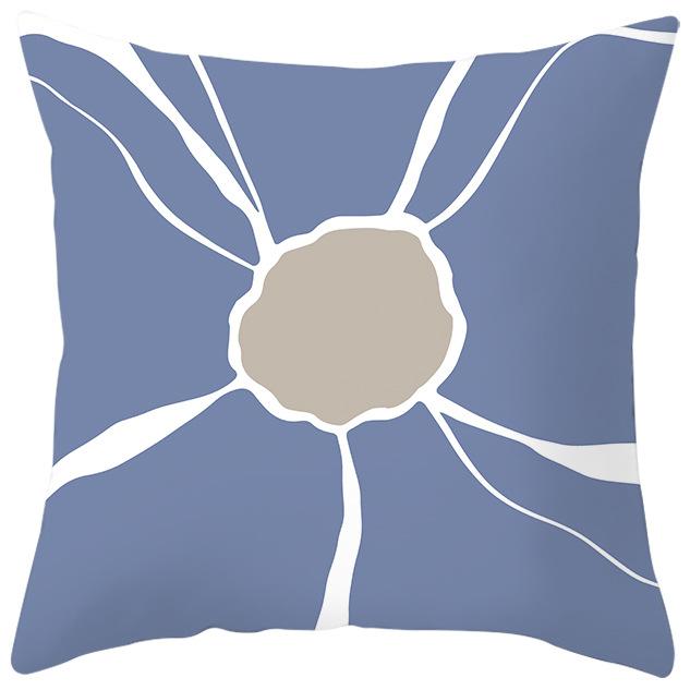Nordic Blue and Purple Abstract Geometric Pillowcase Peach Leather Velvet Printed Home Fabric Sofa Pillow Cushion Cover