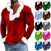 Men's Casual Solid-color Plush V-neck And Fleece Warm Long-sleeved Sweatshirt
