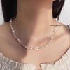 2025 Elegant High-End Choker: Transparent White Crystal, Opal, and Pearl Necklace for Women