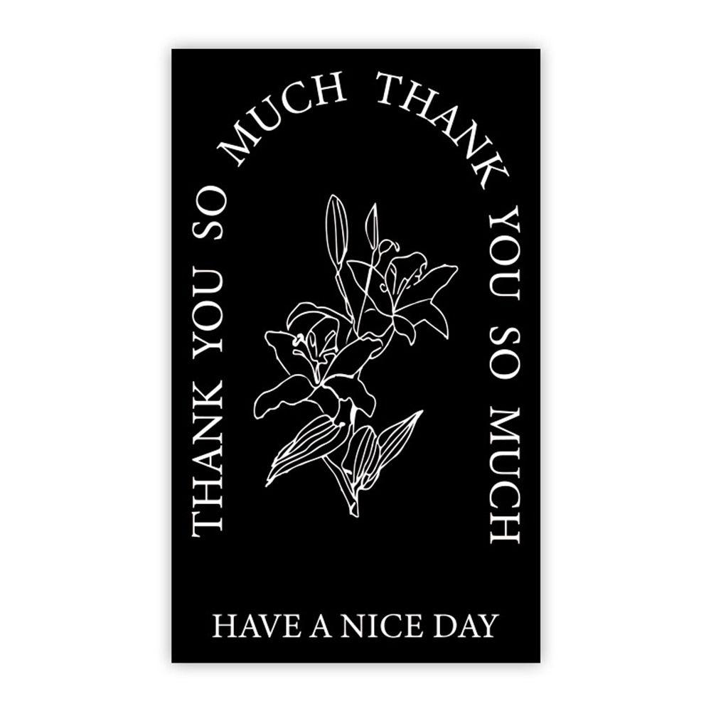 50PCS Commodity Packaging Thanks Decals 5.4*9cm Flower Sealing Labels Event