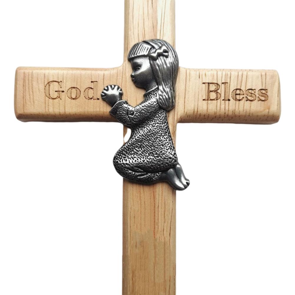 Молящийся маленький мальчик деревянный крест деревянный крест благословение рождественские украшения поделки подарки для новорожденных