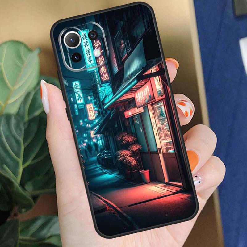 Японский ночной город Эстетичный чехол для Xiaomi 15 14 Ultra 13T 14T 15T Pro 17 Pro Max POCO X7 X5 X6 F5 F6 F7 F8 Pro Coque