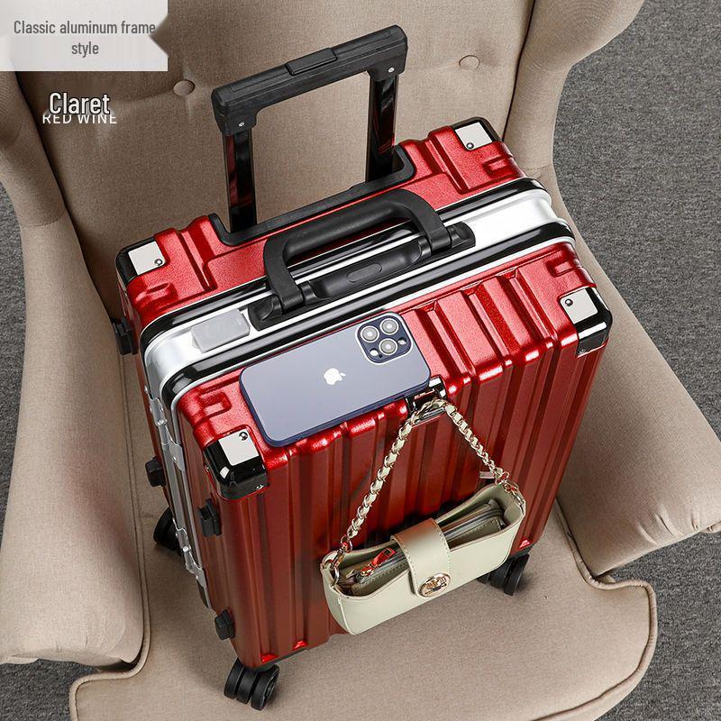 Sturdy Aluminum Frame Trolley Suitcase with Silent Wheels, Large Capacity & Combo Lock for Men, Women & Students