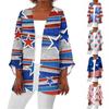 Women's Casual Fashion Printed Lightweight Mid-length Jacket Cardigan