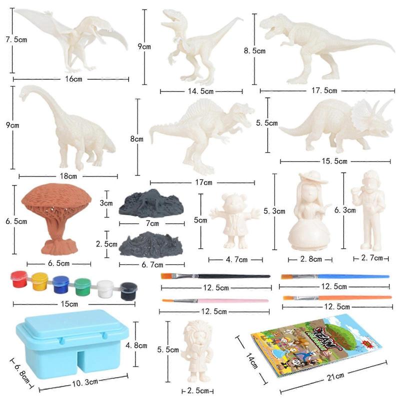 kids toys DIY Painted Dinosaur Graffiti Painting Game 44 PCS Set Of Children's Toys roses