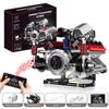 700 шт. F40LM V8 Двигатель Технические Строительные Блоки С Мотором + Светодиодный Свет Управление Через Приложение Программируемая Модель Автомобиля Собираемые Кубики Игрушки