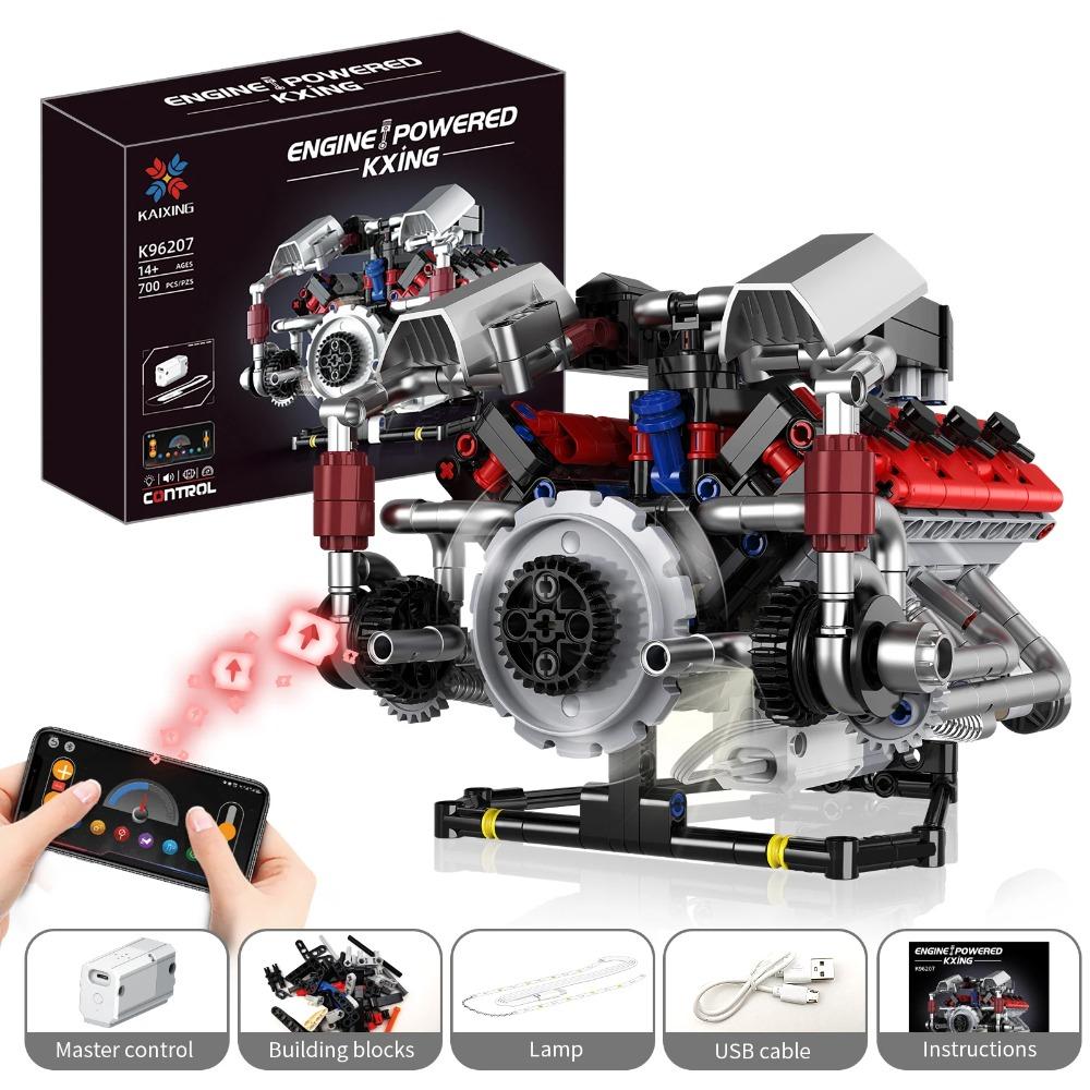 700pcs F40LM V8 Engine Technical Building Blocks With Motor + LED Light APP Control Programmable Car Model Assembly Bricks Toys