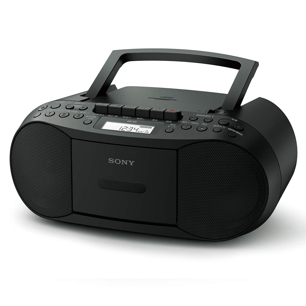 Sony CD Radio Cassette Player Recorder FM Black B CFD-S70 FM/AM/Wide Compatible, Recordable, CFD-S70