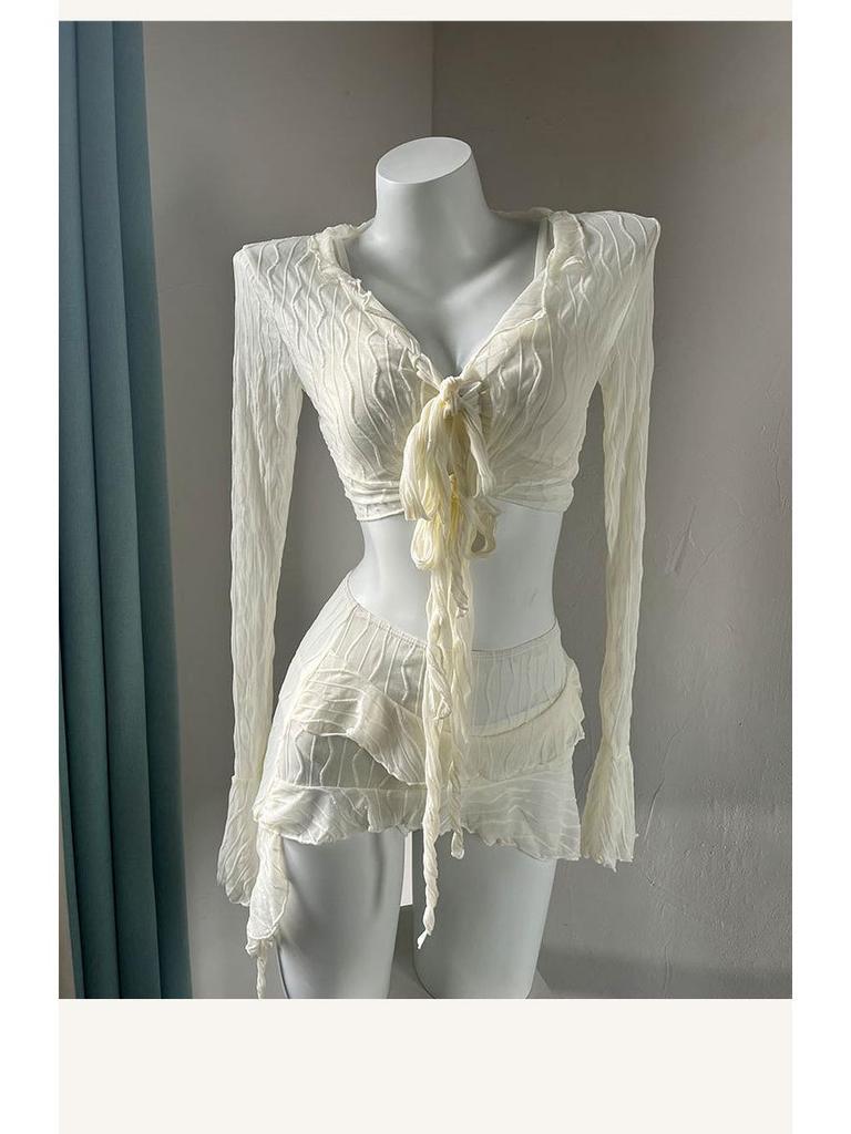 Эксклюзивное тайско-вьетнамское женское бикини для похудения, закрывающее живот, 2025: Сексуальный раздельный комплект из четырех предметов для отпуска и горячих источников