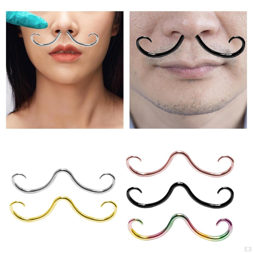 Классическое кольцо в носу с усами для особых случаев