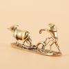 1 Piece Vintage Home Ornament Collection Of Tea Pet Brass Carving Handholds Metal Crafts Old Farmer And Cow Living Room Decor