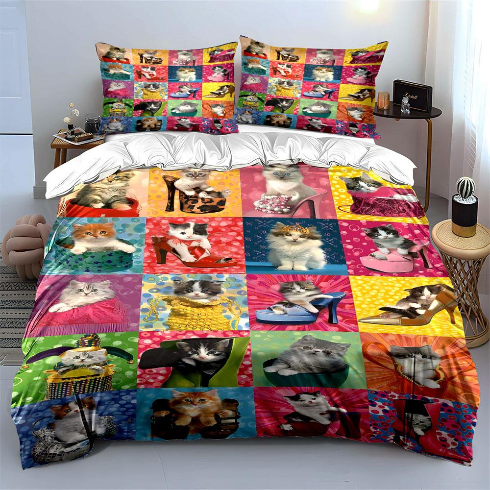 Cats and high heels. Bedding sets Duvet cover sets Duvet covers Pillowcases(1 * Duvet Cover 2 * Pillowcases without duvet insert)
