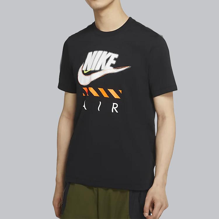 Nike Повседневная спортивная дышащая футболка с коротким рукавом с принтом и круглым вырезом, мужские топы, черный CT6533-010